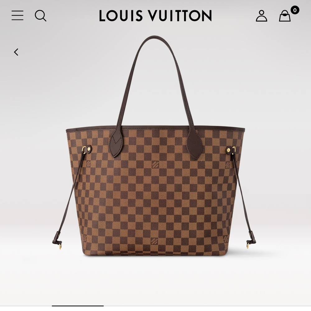 Brand new in box complete LV neverfull MM damier ebene with pochette
